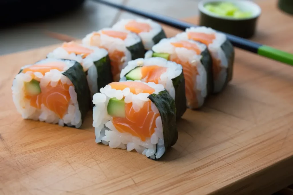 Step-by-step instructions for making sushi