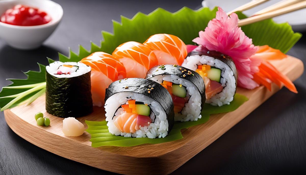 Eine Schüssel Sushi-Reis, glänzend und flauschig, perfekt für die Zubereitung von Sushi.