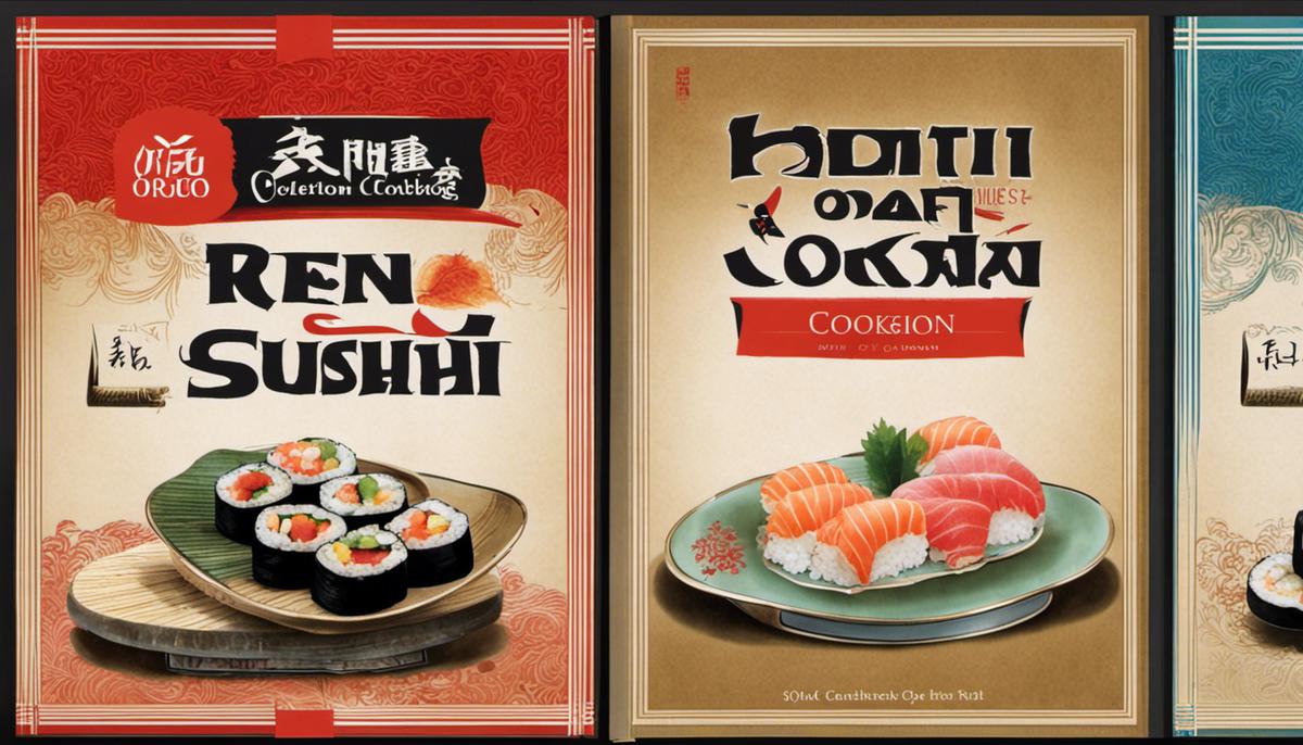 Imagen de una colección de libros de cocina de sushi