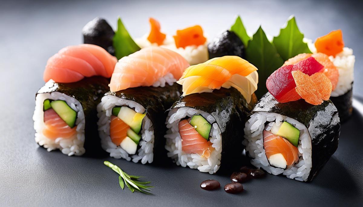 Imagen de un arroz de sushi perfecto que está cubierto uniformemente con una mezcla de condimentos y tiene una textura hermosa.