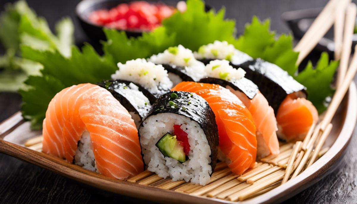 Una imagen de arroz de sushi perfectamente cocinado y sazonado, listo para ser transformado en deliciosos rollos de sushi.