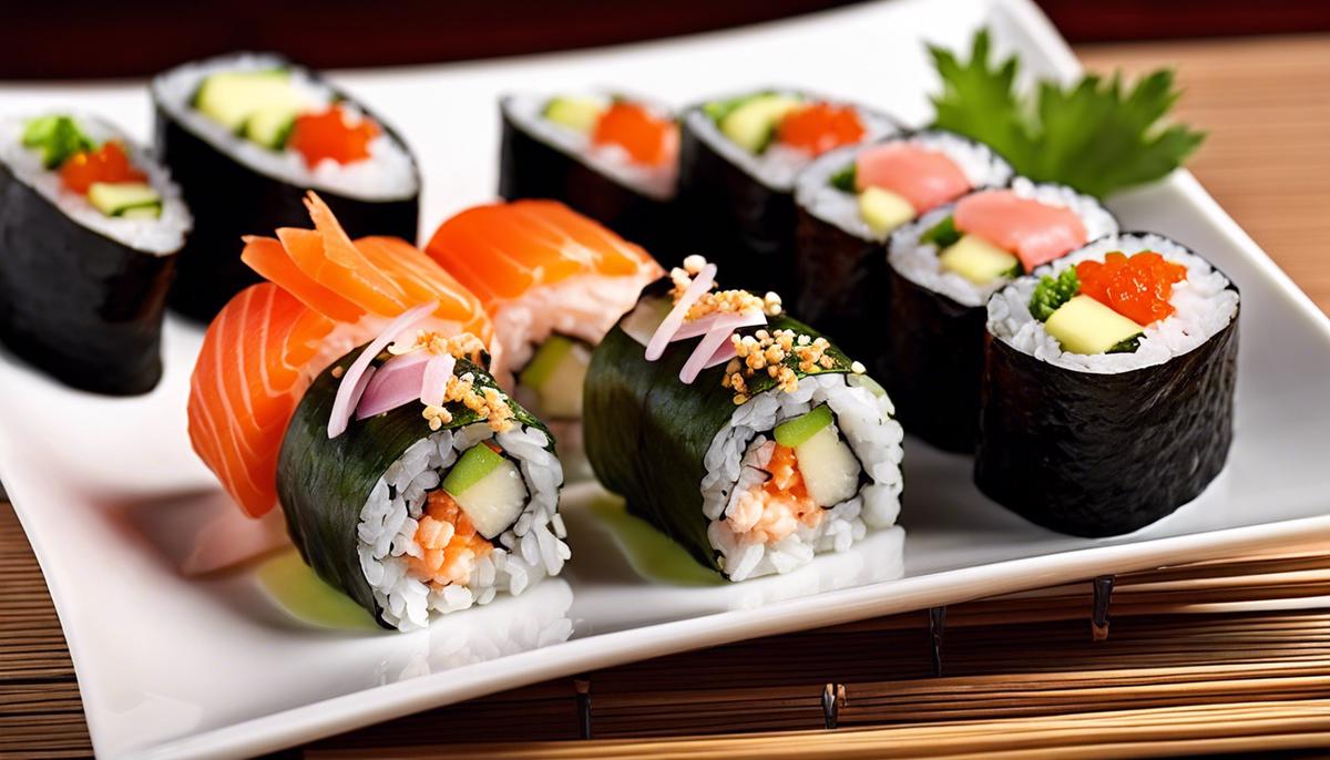 Sushi con espárragos, una fusión de sabores fresca y emocionante.