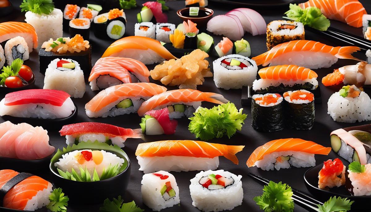 Imagen de un símbolo de sushi como signo de clase, sofisticación y alegría de vivir